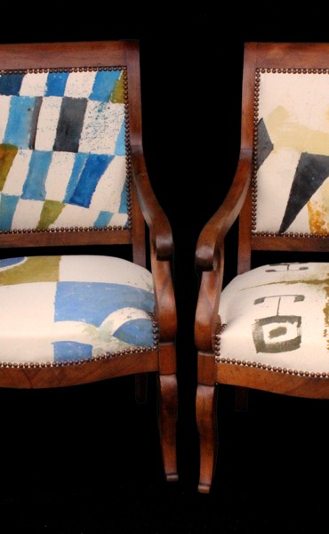 14 fauteuils tissu artiste peintre